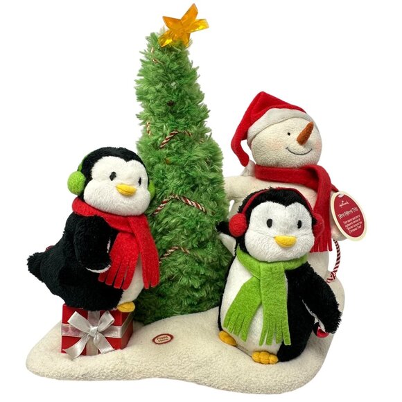 Hallmark Very Merry Trio Animated Snowman Penguins Decoration READ - Picture 2 of 8